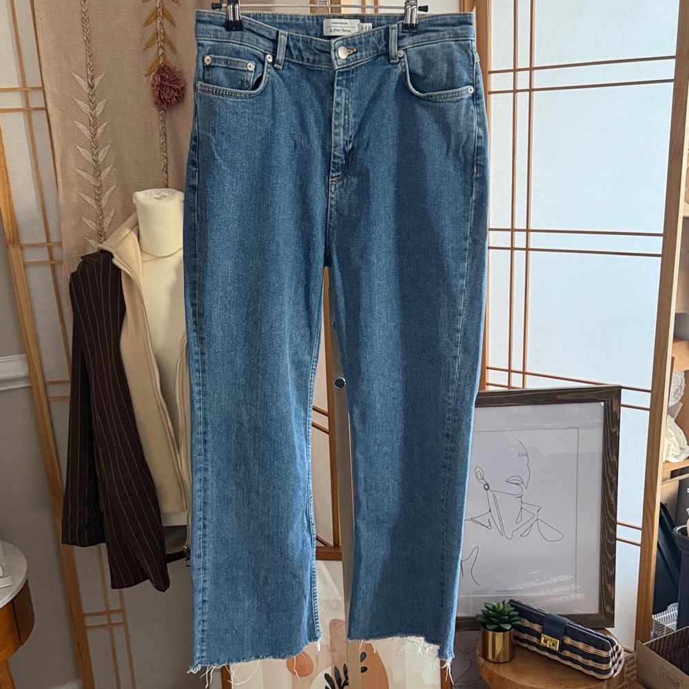 & Other Stories Straight Leg Jeans Medium Wash High Rise Size 31